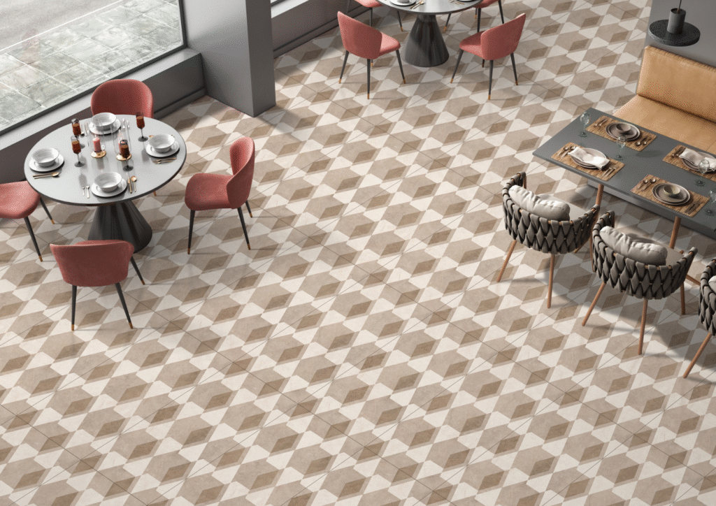 Tile Design for Cafés and Restaurants: Balancing Aesthetics with High Footfall