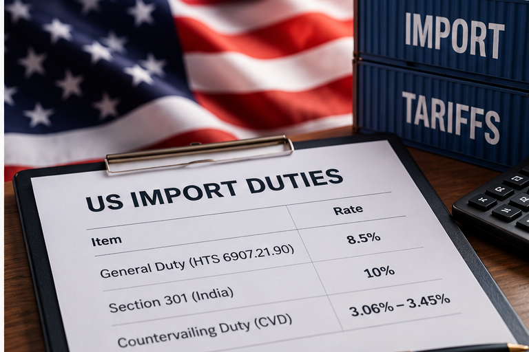 US import duties and tariff considerations for ceramic tiles imported from India